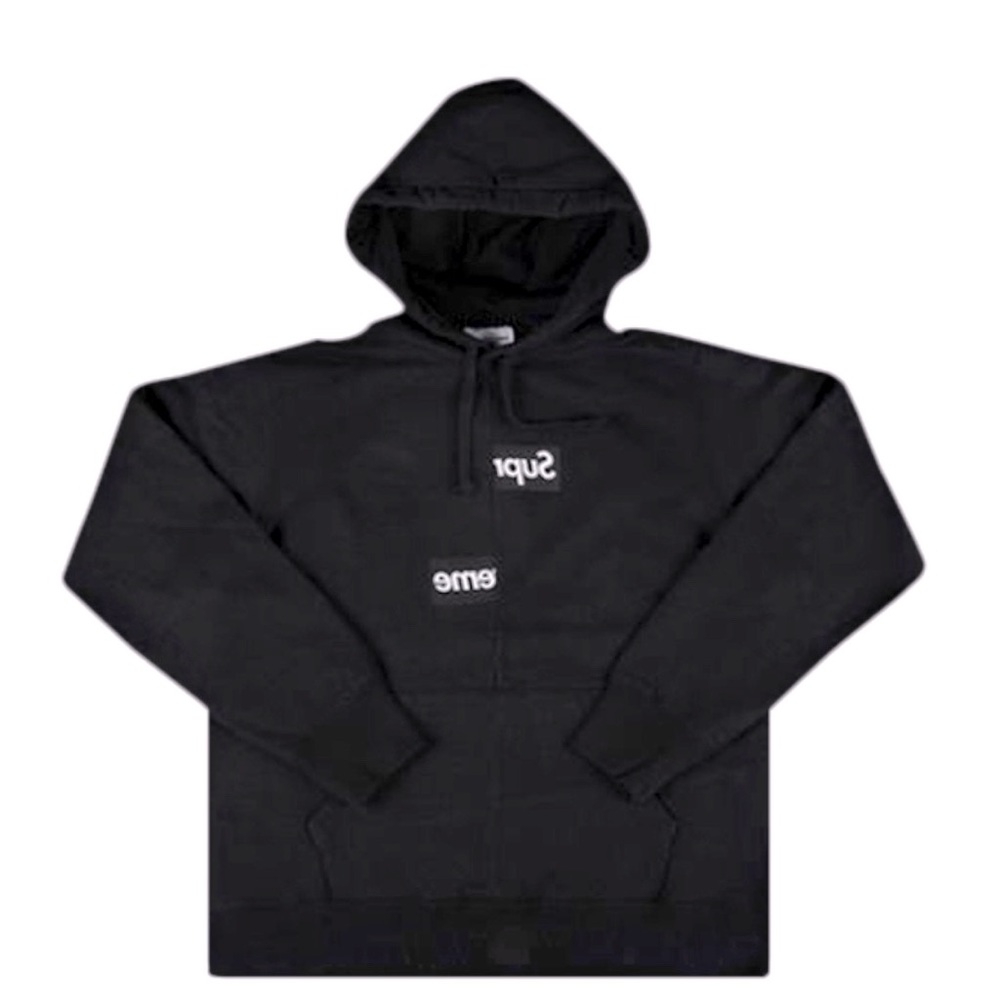 Supreme Comme des Garçons split logo hooded sweatshirt- black
